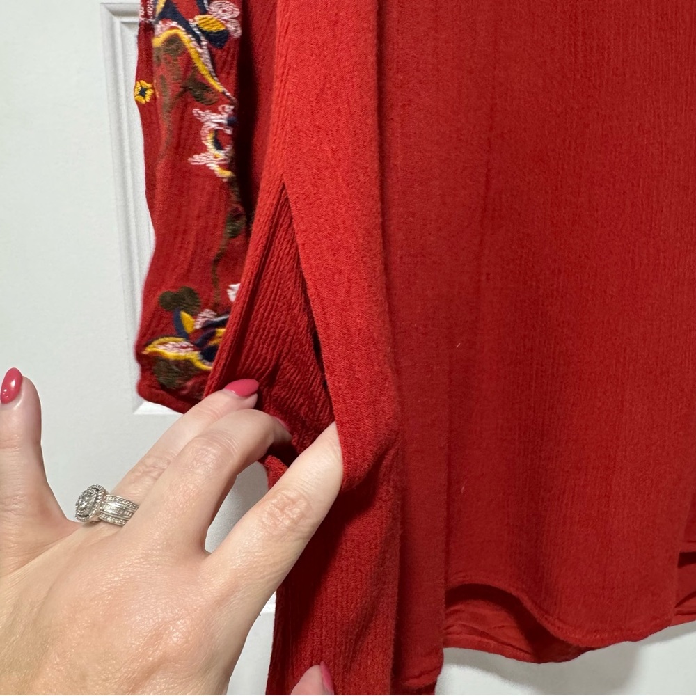 Altar'd State Red Embroidered Tunic - Picture 7 of 12